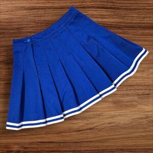 Team Leader Blue And White Cheerleader Mini Pleated Skirt